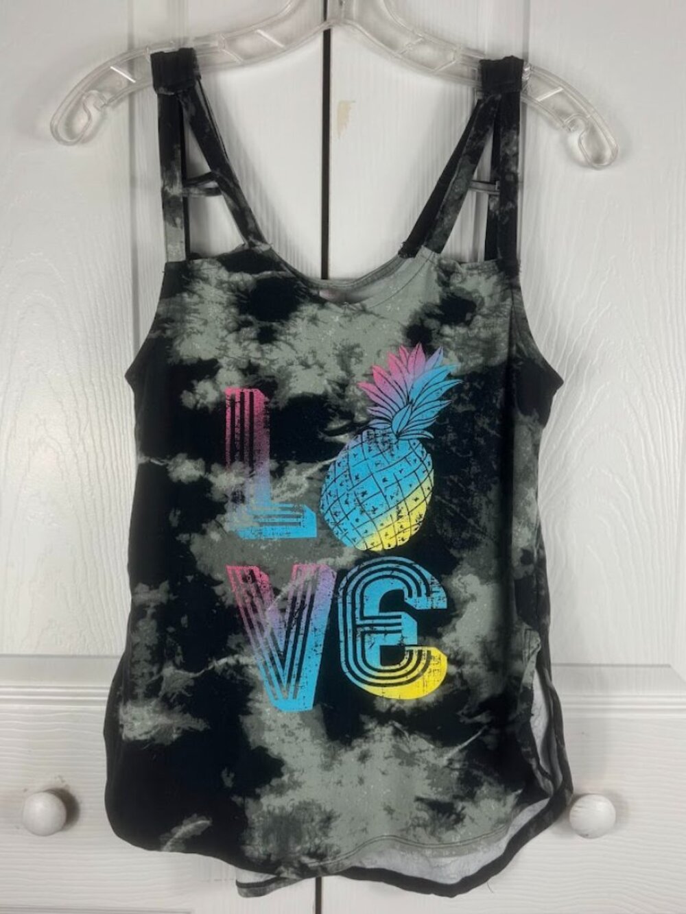 No Boundaries Tie Dye Pineapple Love Tank Top Junior Women's M 7/9